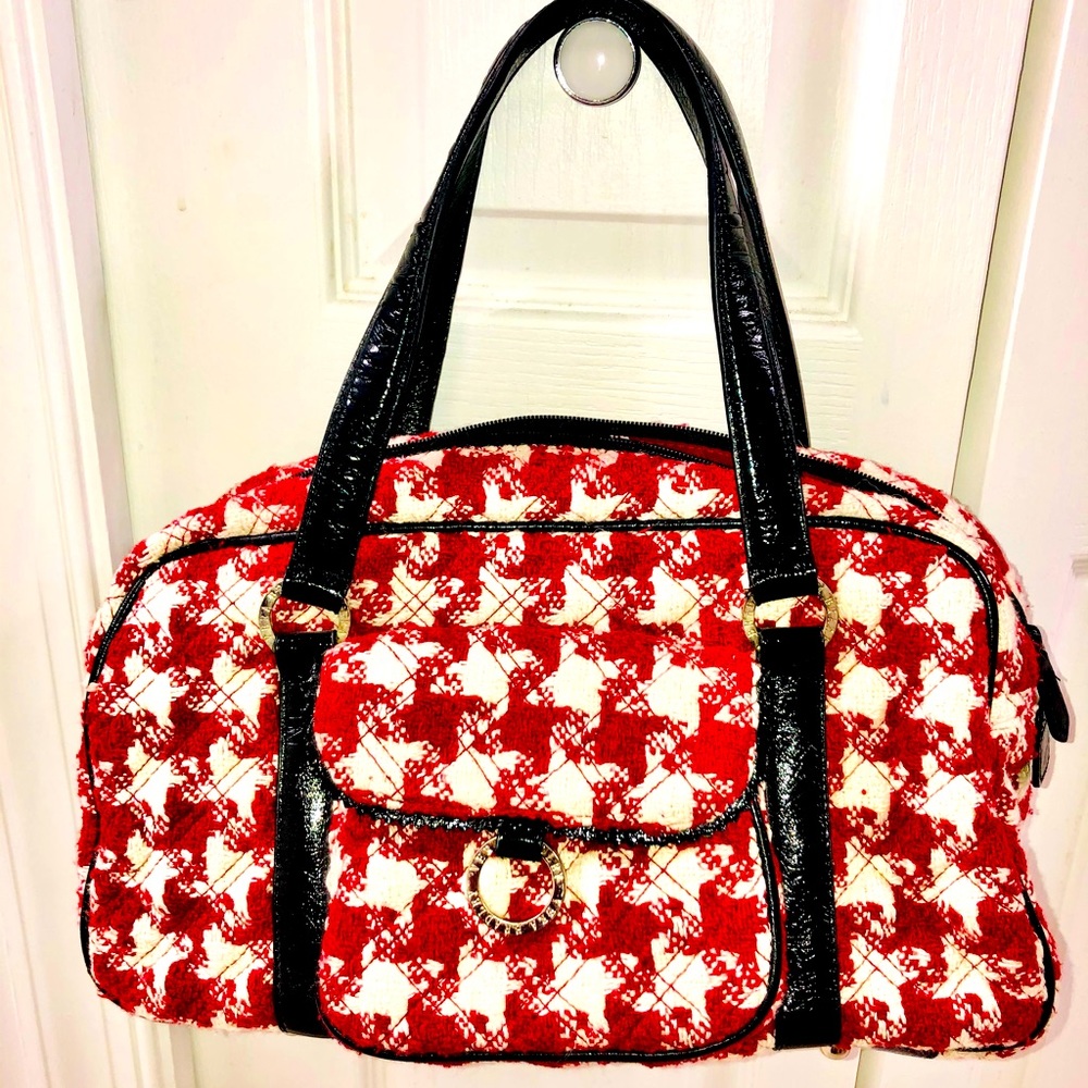 Vera Bradley purse houndstooth woven plaid GUC